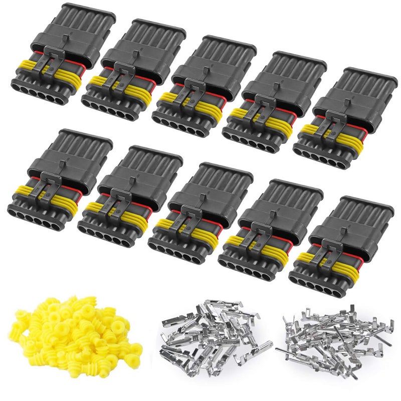 Zuozee ZUOZE 10 Kit 6 Pin Connector 2016 AWG Waterproof Electrical Automotive Wire Connector 15mm Series Terminals Male Female Car Connectors Plug Sets - Image 3