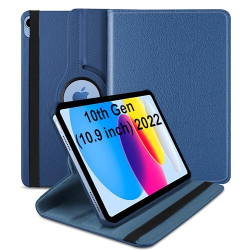 TGK Rotating Cover for Ipad 10Th Gen 10.9 Inch 2022 (A2757 / A2777 / A2696) iPad A16 11.0 inch 2025, Dark Blue 360 Degree Leather Stand Case - Image 1