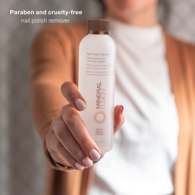 Mineral Fusion مزيل طلاء الأظافر خالي من الأسيتون من مينييرال فيوجن، لطيف، غير جاف، للطلاء العادي والجل، 6 أونصة سائلة (عبوتان)، للعناية بالأظافر للنسا والرجال - Image 5
