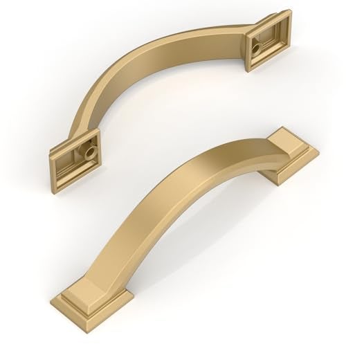 Amerdeco 10 Pack Champagne Bronze Cabinet Pulls 3 Inch(76mm) Hole Centers, Handles for Kitchen Cabinet Hardware, Arch Cabinet Handles for Bathroom Dresser Drawer Handles ZH0016… - Image 2