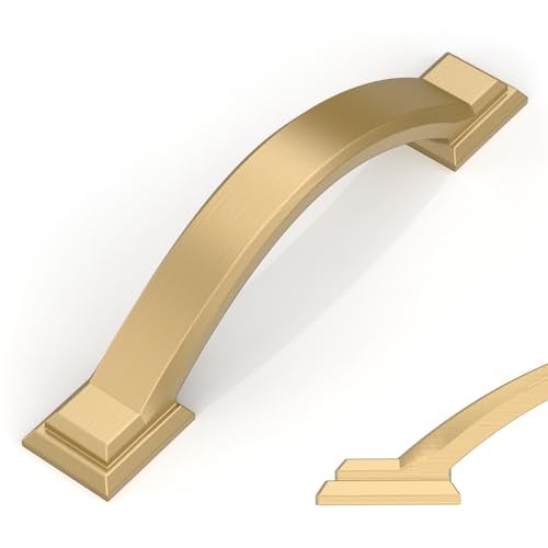 Amerdeco 10 Pack Champagne Bronze Cabinet Pulls 3 Inch(76mm) Hole Centers, Handles for Kitchen Cabinet Hardware, Arch Cabinet Handles for Bathroom Dresser Drawer Handles ZH0016… - Image 1