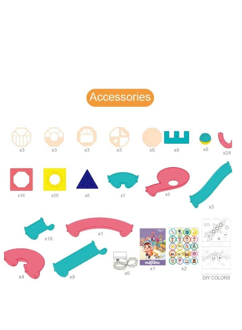 Y&D لعبة كتل البناء المغناطيسية للأطفال مجموعة هدايا 145 قطعة - Image 3