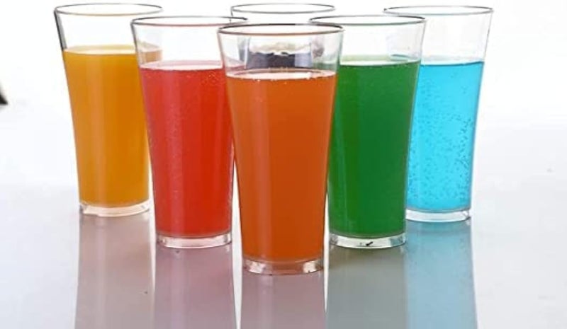 Coolkart 6 Pcs Unbreakable Transparent BPA Free Food Grade Fiber Drinking Water Glass Set Juice Glass Cocktail Lassi Soda Milkshake Beer Glass Wine Glass Set - Image 1