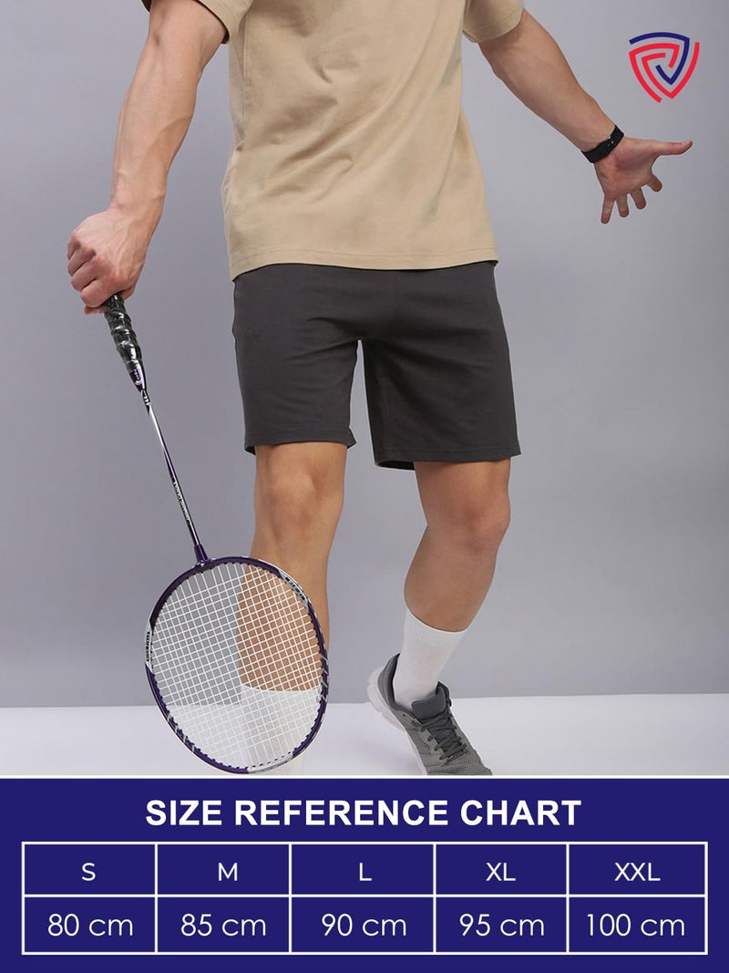 Lux Cozi Men's Cotton Regular Fit Solid Shorts with Side Pockets_COZI_2141_DRKGRY_L_1PC Dark Grey - Image 2