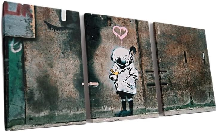 KAWAHONE Banksy Deep Sea Diver Lovers Spray Paint Graffiti & Street Art Modern Art Urban for Living Room, Bedroom, Office(24x36Inchx3pcs) - Image 2