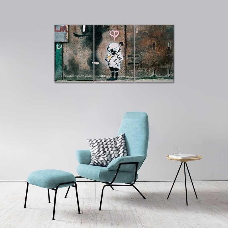 KAWAHONE Banksy Deep Sea Diver Lovers Spray Paint Graffiti & Street Art Modern Art Urban for Living Room, Bedroom, Office(24x36Inchx3pcs) - Image 4