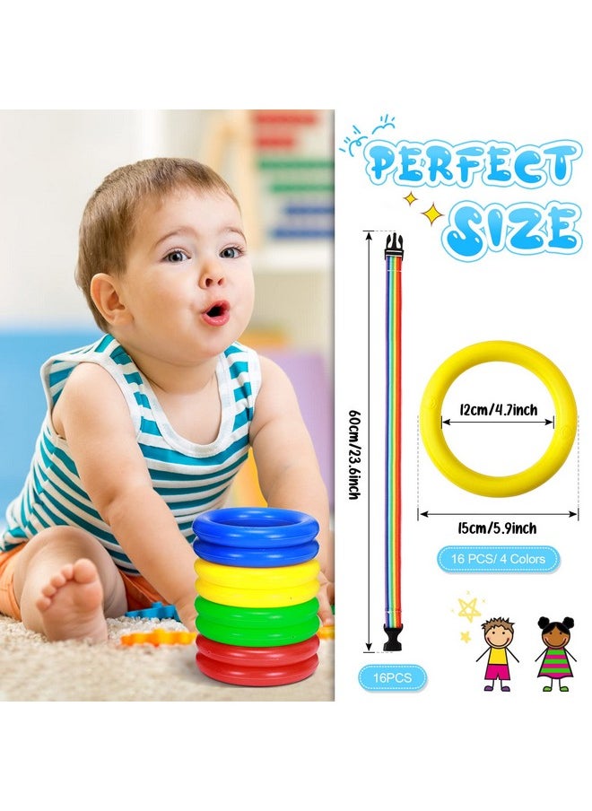 Reginary Reginary 16 Pcs Toddlers Walking Ropes Preschool Walking Rope for Kids Colorful Line Safety Loops Detachable Transition for Children's School Kindergarten Outdoor Supplies Wrist Leashes  - Image 1