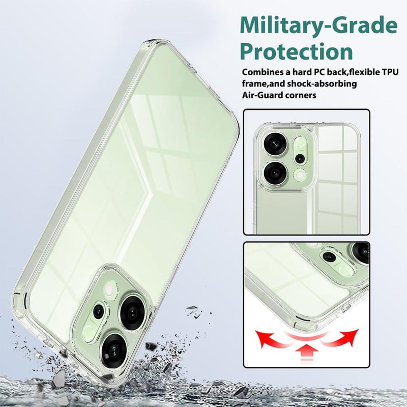 إيروريكس جراب هاتف OPPO Reno14 5G Global مقاوم للخدش مصنوع من مادة TPU الأكريليكية (شفاف) - Image 4