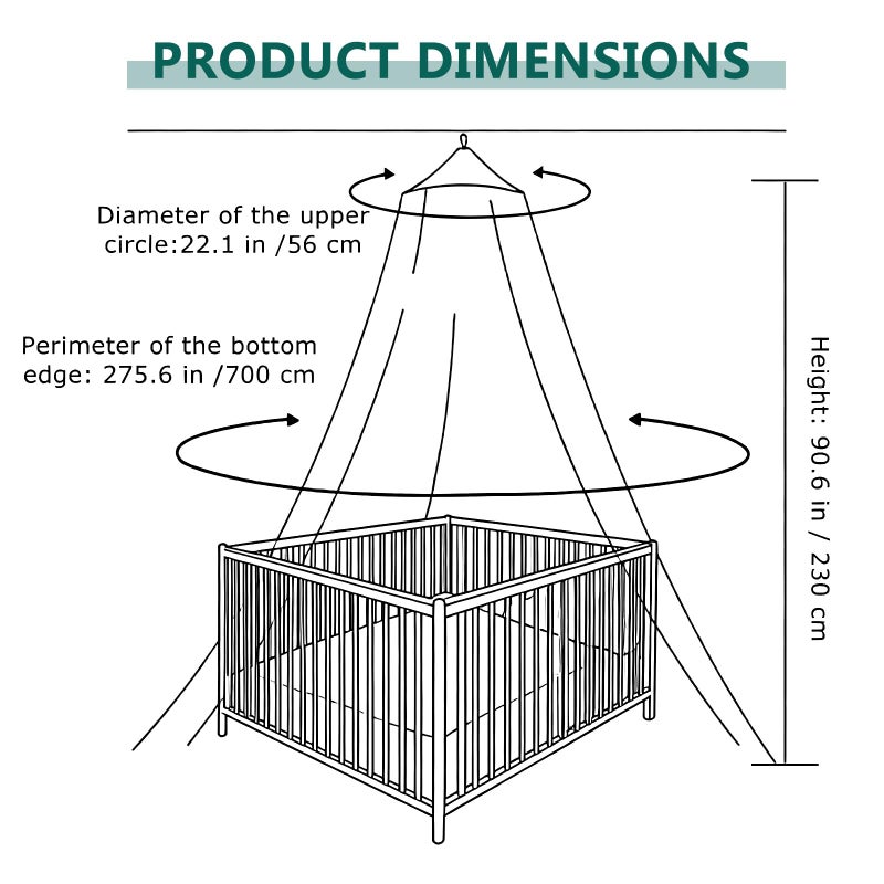 STOBOK Mosquito Net,Baby Canopy Bed Netting, - Image 2