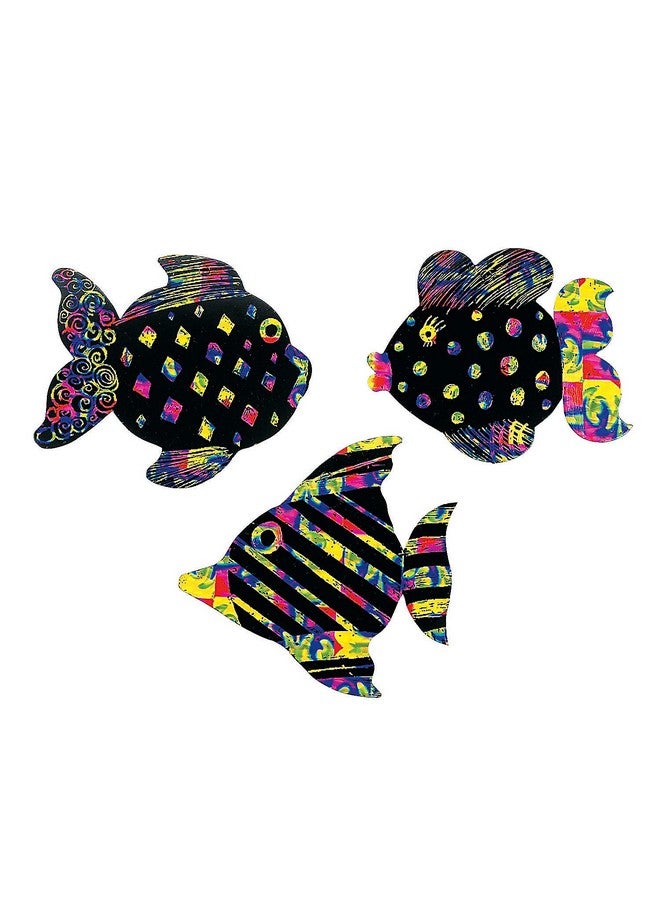 Fun Express Magic Color Scratch Fish (24Pc) - Crafts for Kids and Fun Home Activities - VBS Vacation Bible School Supplies/Décor - Image 1