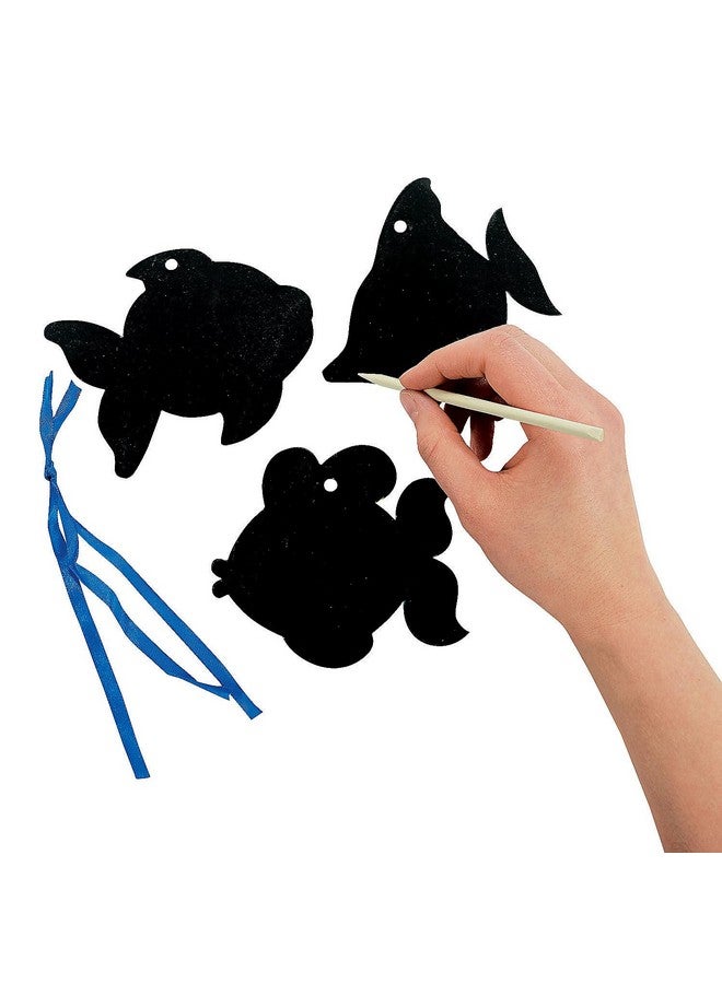 Fun Express Magic Color Scratch Fish (24Pc) - Crafts for Kids and Fun Home Activities - VBS Vacation Bible School Supplies/Décor - Image 2