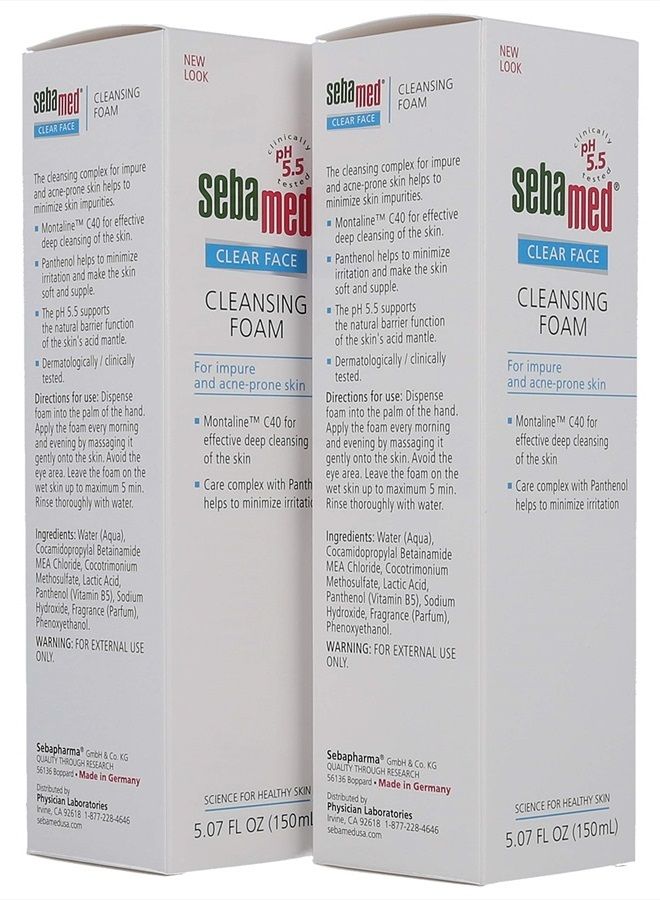 Sebamed Clear Face Cleansing Foam Gentle Face Wash for Impure Oily and Acne-prone Skin 5.07 Fluid Ounces (Pack of 2) - Image 3