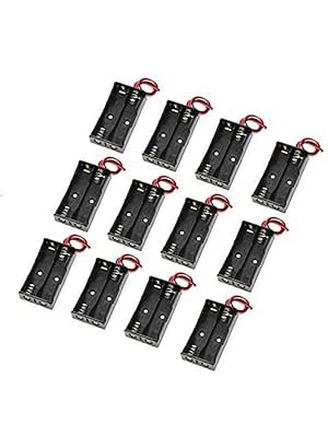 12pcs AA Battery Holder Wire Lightweight Plastic Case Portable for DIY Projects - Image 1