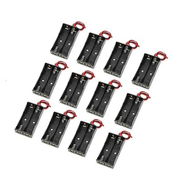 12pcs AA Battery Holder Wire Lightweight Plastic Case Portable for DIY Projects - Image 2