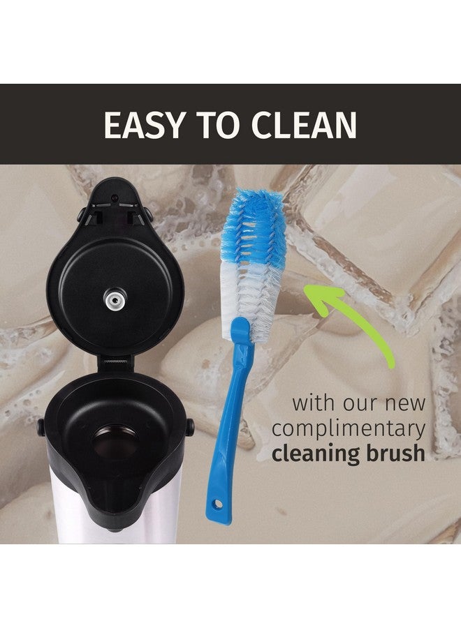 Cresimo إبريق قهوة هواء مع فرشاة تنظيف - 101 أونصة / 3 لتر إبريق هواء موزع ماء ساخن لمدة 12 ساعة أو موزع مشروبات باردة لمدة 36 ساعة مع مضخة - إباريق قهوة سهلة الصب للحفاظ على الحرارة كبيرة الحجم - كريسيمو - Image 3