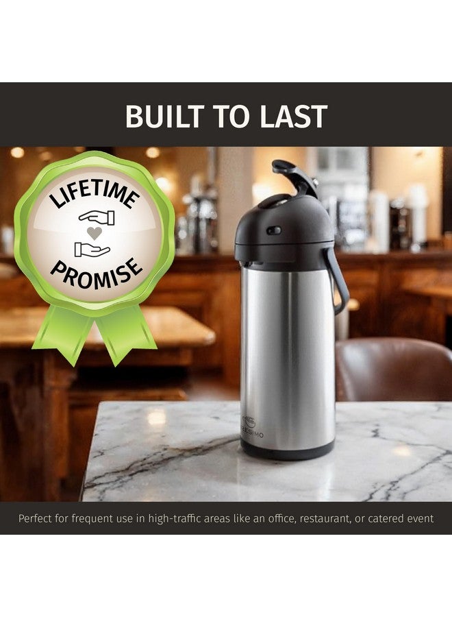 Cresimo إبريق قهوة هواء مع فرشاة تنظيف - 101 أونصة / 3 لتر إبريق هواء موزع ماء ساخن لمدة 12 ساعة أو موزع مشروبات باردة لمدة 36 ساعة مع مضخة - إباريق قهوة سهلة الصب للحفاظ على الحرارة كبيرة الحجم - كريسيمو - Image 5
