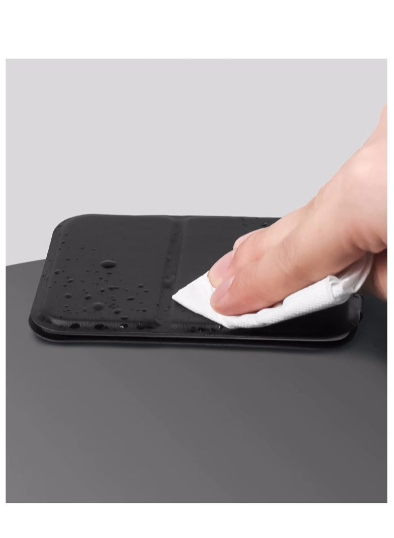 مرآة تجميل محمولة قابلة للطي مع غطاء PU أسود مثالية للسكن الجامعي والمكتب - Image 3