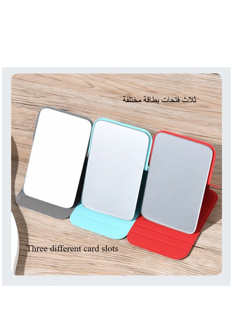 مرآة تجميل محمولة قابلة للطي مع غطاء PU أسود مثالية للسكن الجامعي والمكتب - Image 5