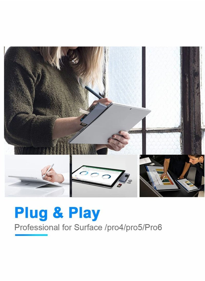 Y&D Hub for Surface Pro 6/Pro 5/Pro 4 Docking Station USB 3.0x2 Adapter TF/SD Memory Card Reader 4K HDMI Port Microsoft 4/ 5/6  - Image 4