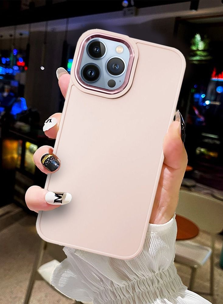 JOWAY iPhone 13 Pro Silicone Case Soft Ultra Slim Shockproof Back Cover 6.1 inch Pink Sand - Image 3