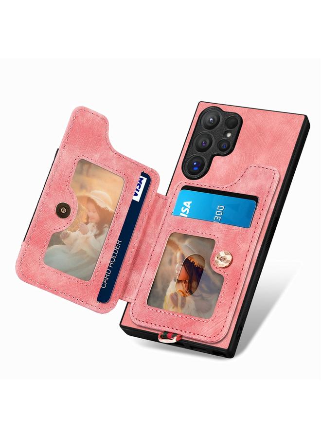 اس-توب جراب لهاتف Samsung Galaxy S25 Ultra 5G بتصميم كلاسيكي مع حلقة ملمس للبشرة ومحفظة متعددة البطاقات - Image 3