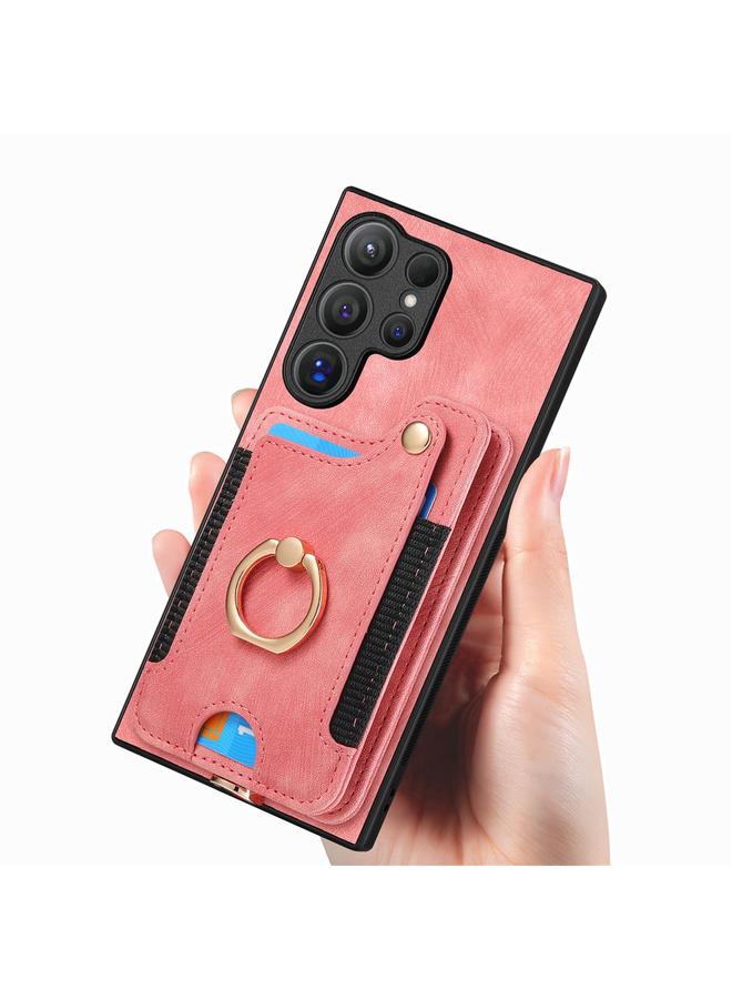 اس-توب جراب لهاتف Samsung Galaxy S25 Ultra 5G بتصميم كلاسيكي مع حلقة ملمس للبشرة ومحفظة متعددة البطاقات - Image 4