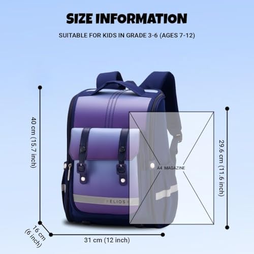 Elios 15" British Design Kids School Backpack for Boys & Girls | Ages 6â€“10 Years, Class 2â€“5 | Reflective, Spinal Care, Functional Storage | Birthday & Rakhi Gift - Image 5