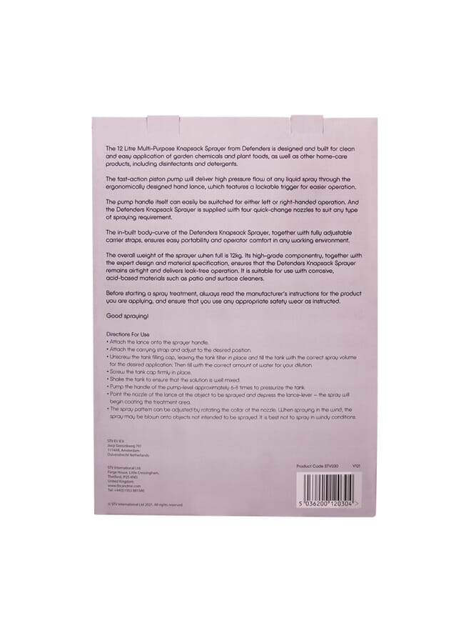 STV STV Multi-Purpose Knapsack Pressure Sprayer - 12L  - Image 3