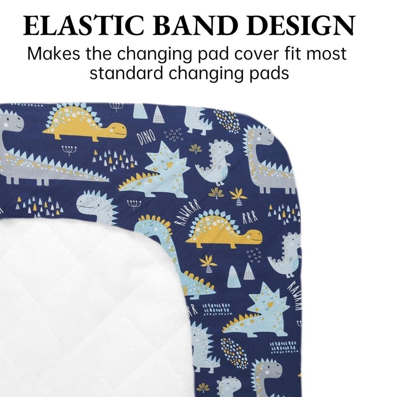 Aisawate 2 Pack Changing Pad Cover for Girls Boys Ultra Soft Breathable Cotton Baby Diaper Change Table Pad Covers 32x16 Dinosaurs Car - Image 5