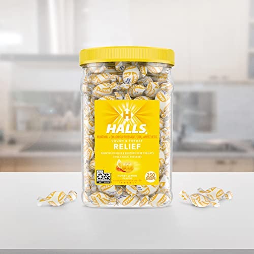 HALLS Relief Honey Lemon Cough Drops, Bulk Cough Drops, 250 Drops - Image 5