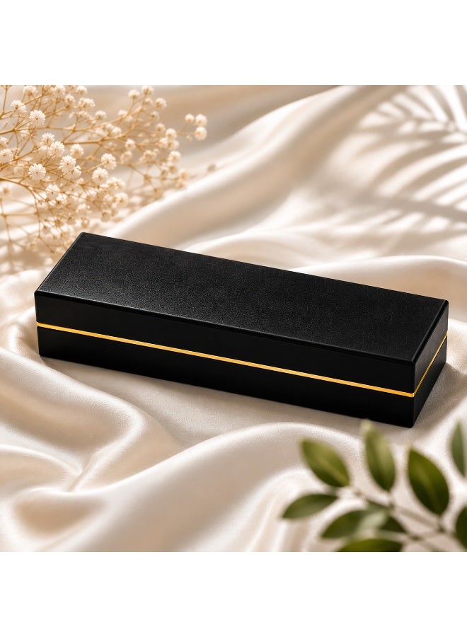 Rich Life Luxury Bracelet Box with Gold Accent, Premium Textured Jewelry Storage Box for Bracelet Bangle Watch Chain, Soft Interior, Available in Black Gold Grey - Image 5