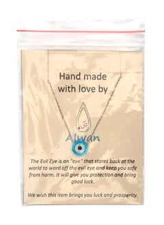 Alwan Silver Necklace with a Blue Opal Evil Eye  - Image 4