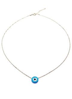 Alwan Silver Necklace with a Blue Opal Evil Eye  - Image 1