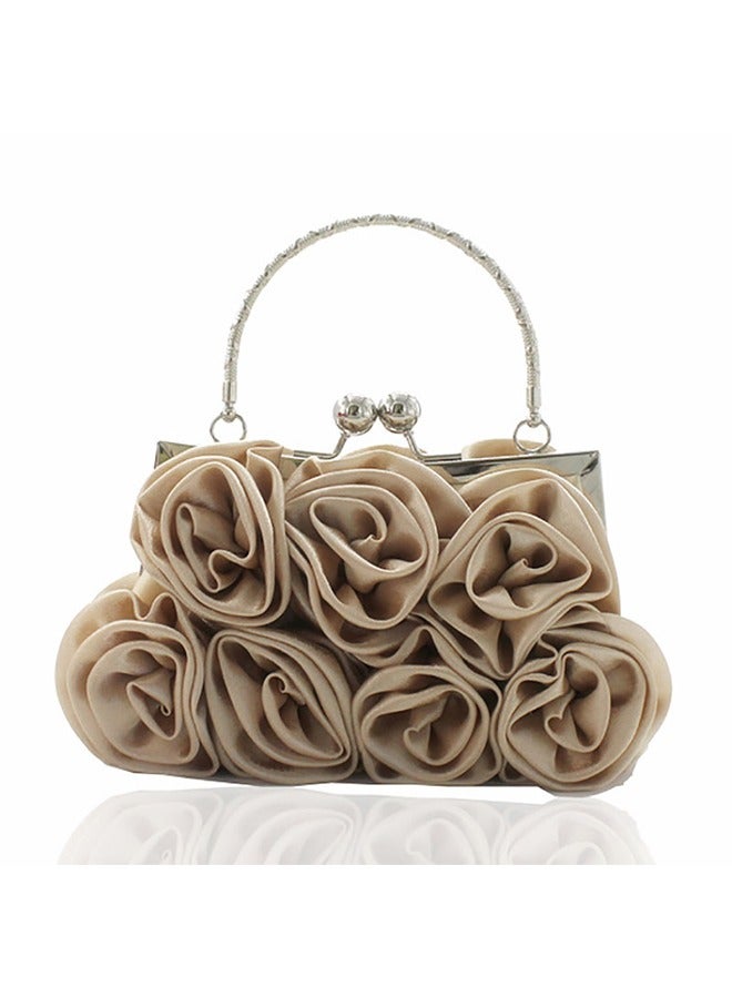 DUNISO Women Roses Satin Clutche Fashion Floral Handbag Evening Party Bridal Party Handbag Purses For Women 20*5*12 cm  - Image 2