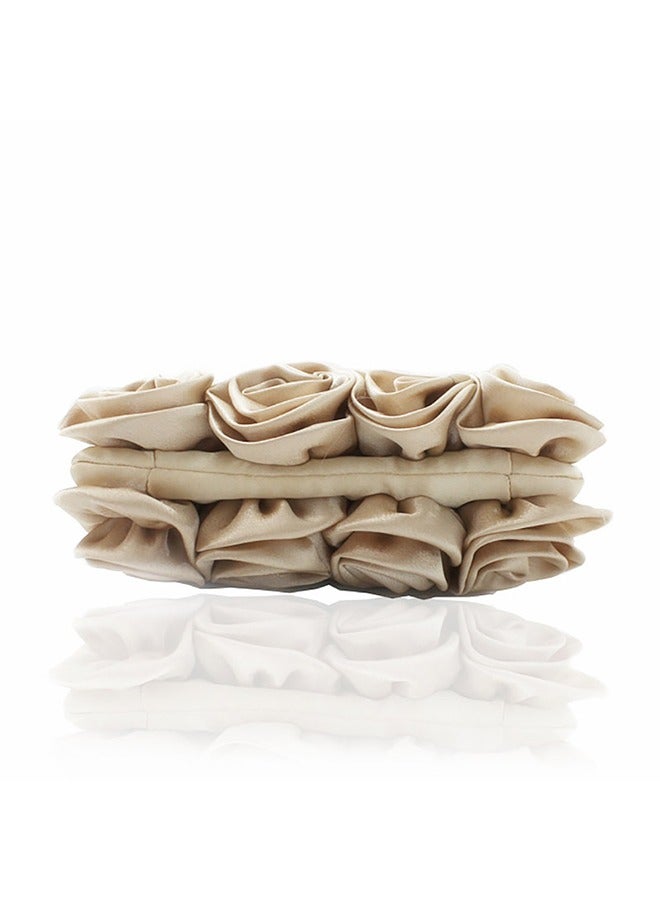 DUNISO Women Roses Satin Clutche Fashion Floral Handbag Evening Party Bridal Party Handbag Purses For Women 20*5*12 cm  - Image 5
