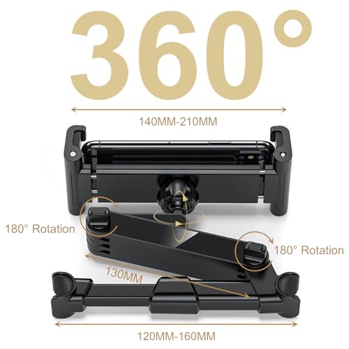 ZMDCAM Car Headrest Tablet Holder, 3 in 1 Extension Arm Adjustable Tablet Car Mount for Back Seat, Road Trip Tablet Car Mount Compatible with 4.7-14" Device, Such as iPad Pro, Air, Mini, Galaxy, Fire - Image 5