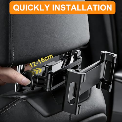 ZMDCAM Car Headrest Tablet Holder, 3 in 1 Extension Arm Adjustable Tablet Car Mount for Back Seat, Road Trip Tablet Car Mount Compatible with 4.7-14" Device, Such as iPad Pro, Air, Mini, Galaxy, Fire - Image 2