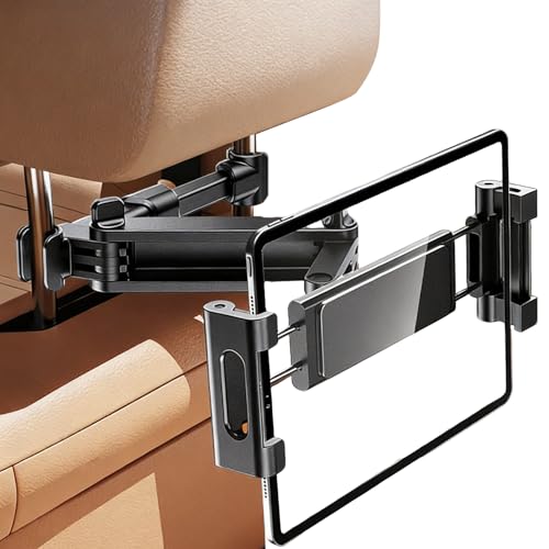 ZMDCAM Car Headrest Tablet Holder, 3 in 1 Extension Arm Adjustable Tablet Car Mount for Back Seat, Road Trip Tablet Car Mount Compatible with 4.7-14" Device, Such as iPad Pro, Air, Mini, Galaxy, Fire - Image 1