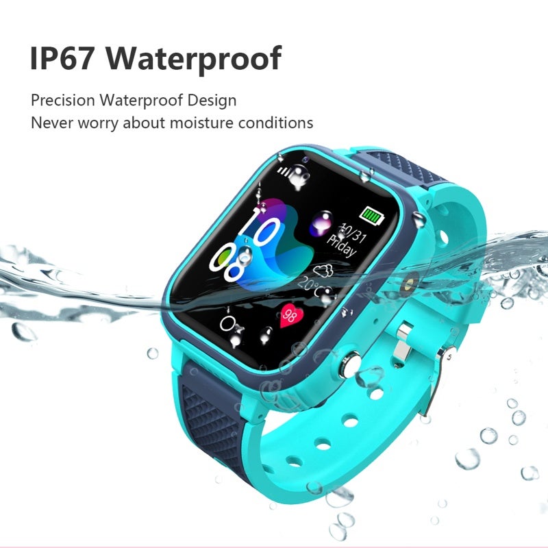 Kids Smart Watch: Blue 4G High-Clear Video Call - Multi-Point Precise Positioning Smart Watch for Kids with Voice Message Group Chat, IP67 Waterproof, 650mAh Battery for Kids Aged 10-12 - Image 4
