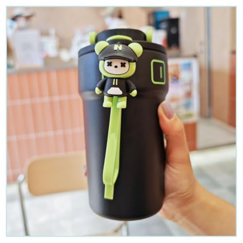 Wosta Travel Mug, Insulated Coffee Cup with Leakproof Lid,Vacuum Insulation Stainless Steel Reusable for Hot Cold Coffee, Non-Slip Protective Cover, (Black, 550 Ml) - Image 4