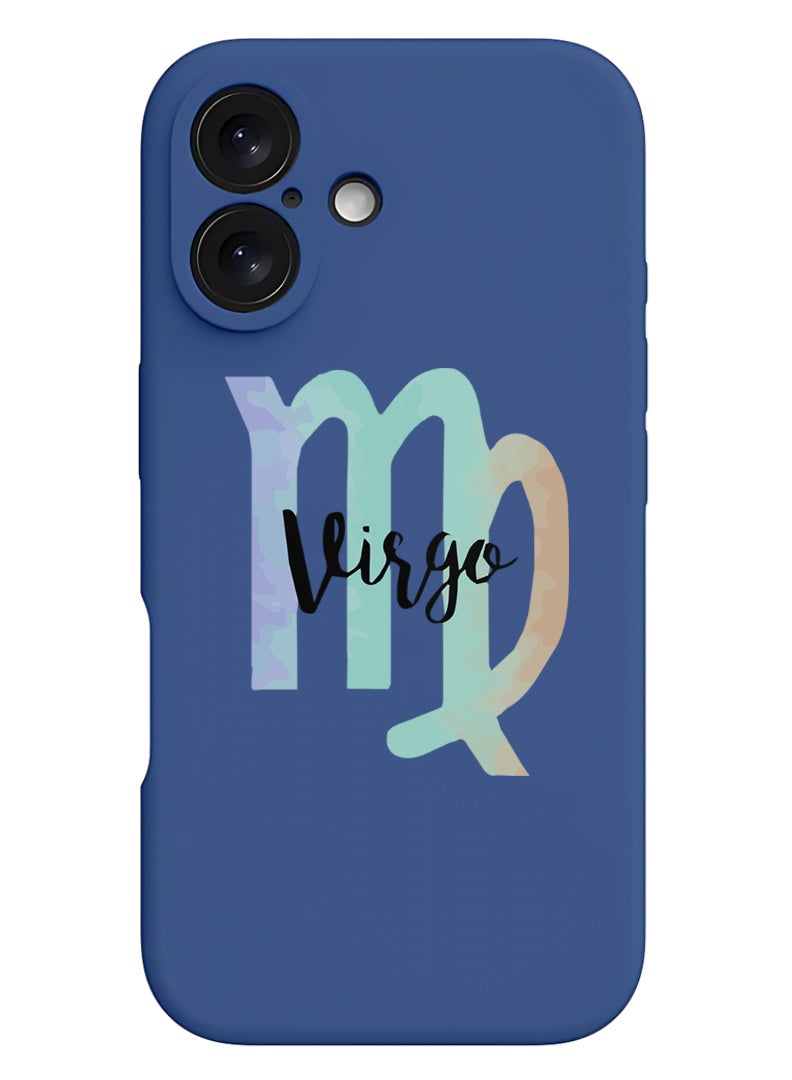 Theodor iPhone 16 Blue Protective Slim Fit Case Liquid Silicone Cover with Full Body Protection Anti-Scratch Shockproof Case For iPhone - Virgo-01 - Image 1