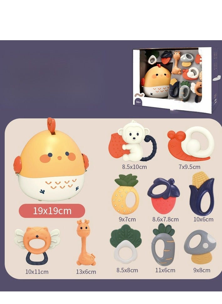 Ringing Bell Cute Chicken Newborn Baby Toy Gift Box Set  - Image 1