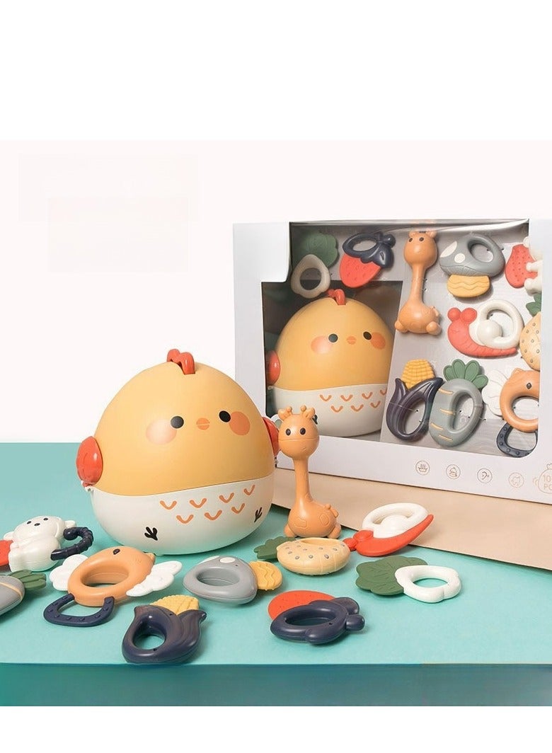 Ringing Bell Cute Chicken Newborn Baby Toy Gift Box Set  - Image 4