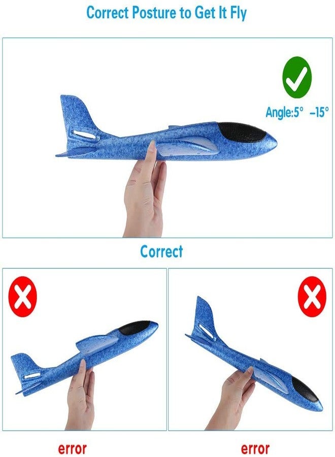 WenToyce 4 Pack Throwing Foam Airplanes, 17.5 Inches 2 Flight Mode Glider Inertia Planes Model, Manual Launch Epp Flying Aircraft Planes for Kids Outdoor Sport (4 Colors) - Image 5
