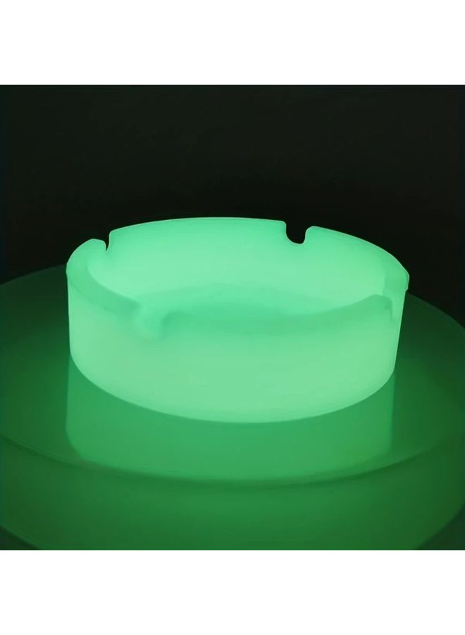 4pcs Luminous Silicone Ashtray Glows In Dark Heat Resistant Portable Indoor Outdoor - Image 1