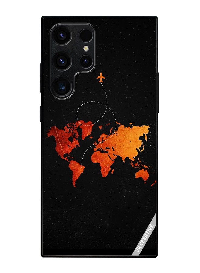 Protective Case Cover For Samsung Galaxy S25 Ultra Travel Map Design Multicolour