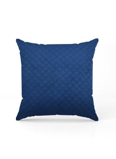 Femfairy Femfairy 200TC Solid Quilted Velvet Single Bed Runner Scarf with Matching Cushion CoversSlipcover Mattress ProtectorBed Linen ScarfDecorative Set for BedroomsHotel RoomsGuest Rooms Navy Blue  - Image 2