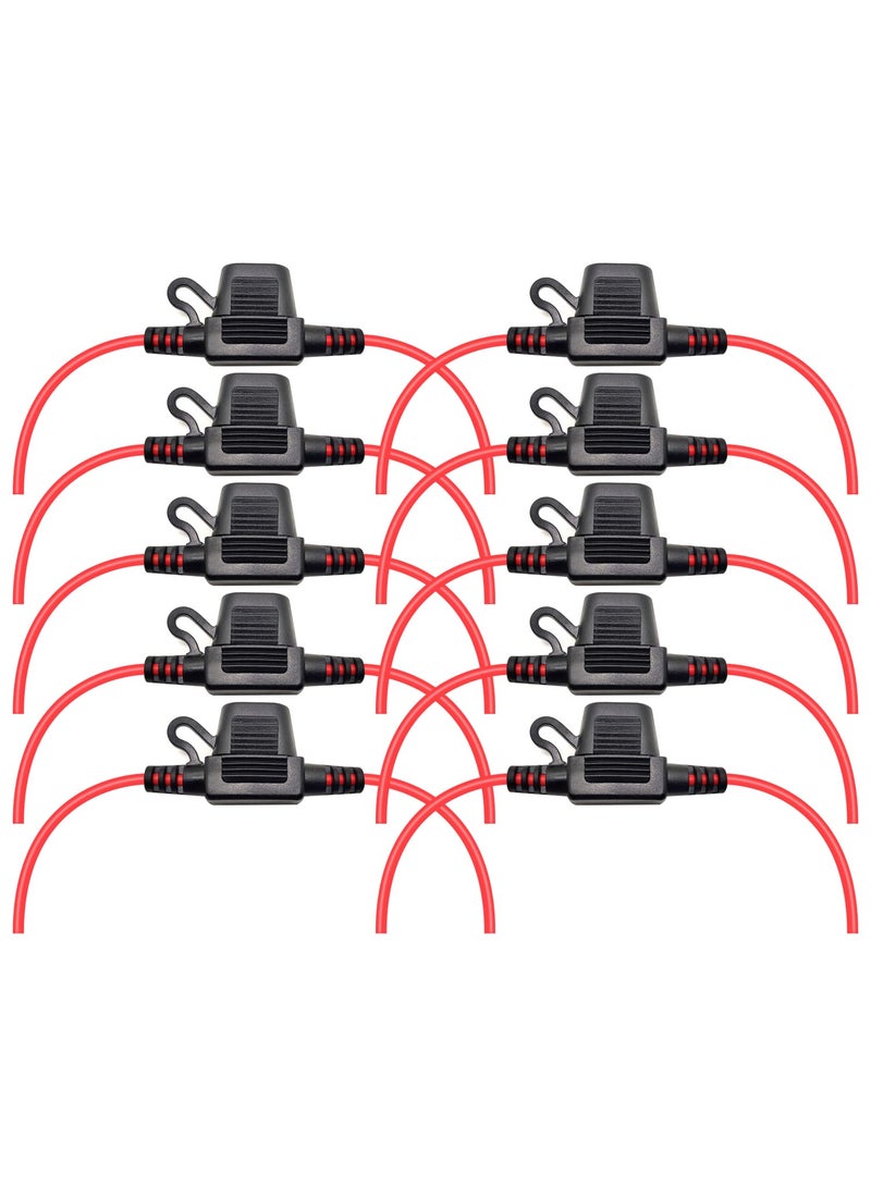 VANTRONIK VANTRONIK Waterproof Inline Fuse Holder 10 Pack for Mini Fuse,16 Gauge AWG Wire UL1015, for ATM Blade Fuse, 12 Inches Long  - Image 1