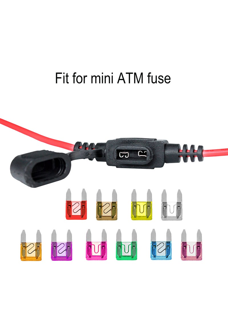 VANTRONIK VANTRONIK Waterproof Inline Fuse Holder 10 Pack for Mini Fuse,16 Gauge AWG Wire UL1015, for ATM Blade Fuse, 12 Inches Long  - Image 4