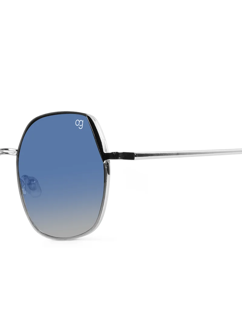 Woggles Latest & Stylish UV Protected Glow Blue Round Sunglasses for Men & Women
